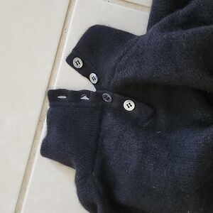 Cashmire Turtleneck Button Nieman Marcus LARGE Sweater SO SOFT